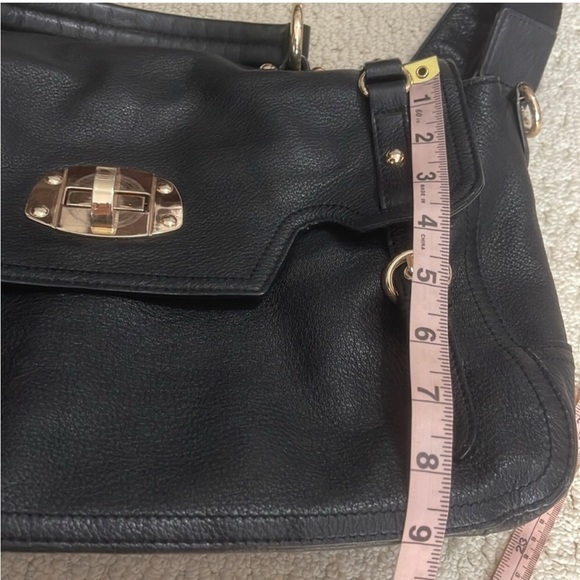 Danier Black Leather Satchel Purse Bag Crossbody Strap - Picture 15 of 16